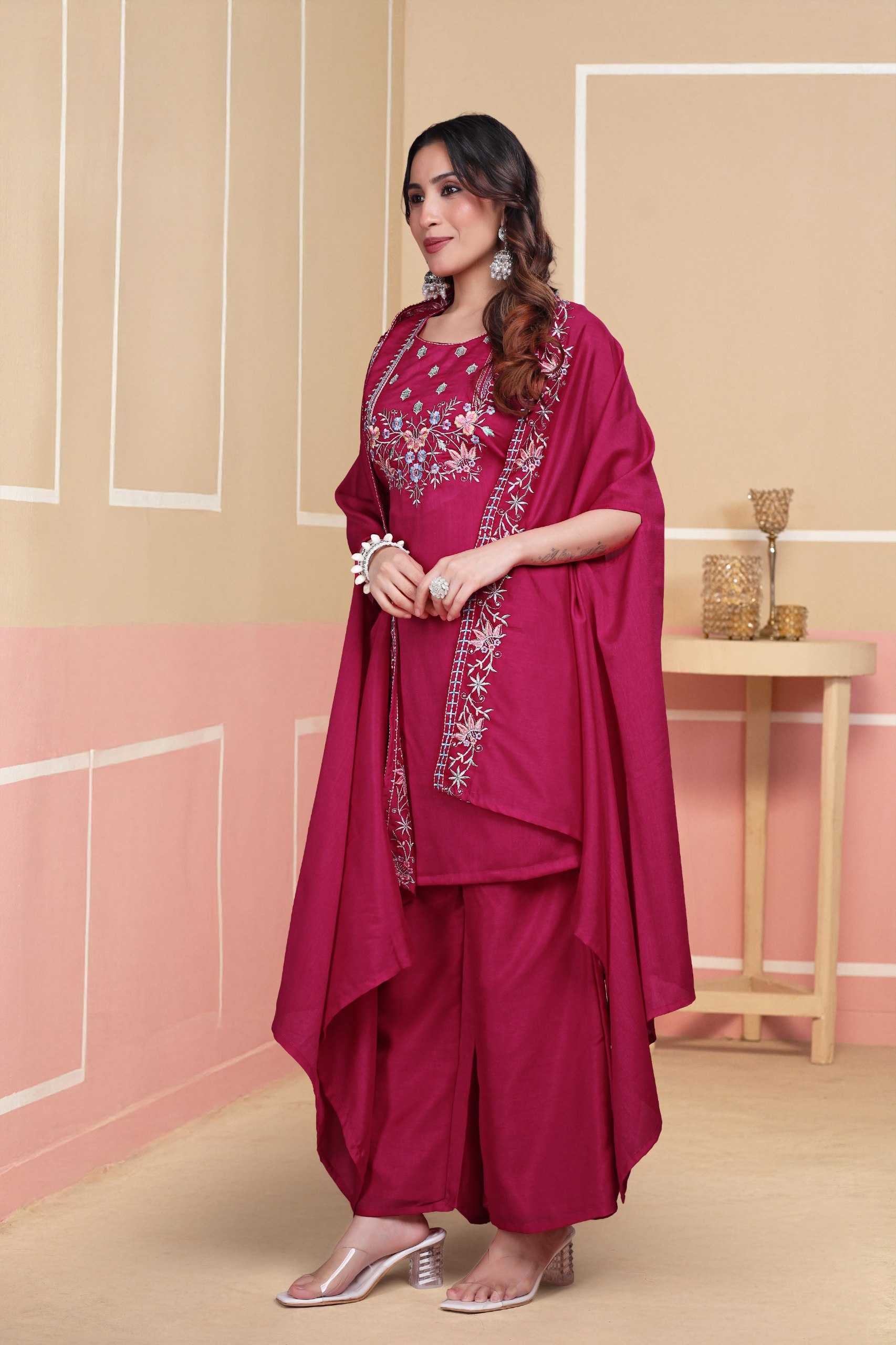 Vichitra Silk Embroidery Party wear suits